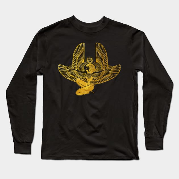 ISIS Goddess Golden Long Sleeve T-Shirt by DISOBEY